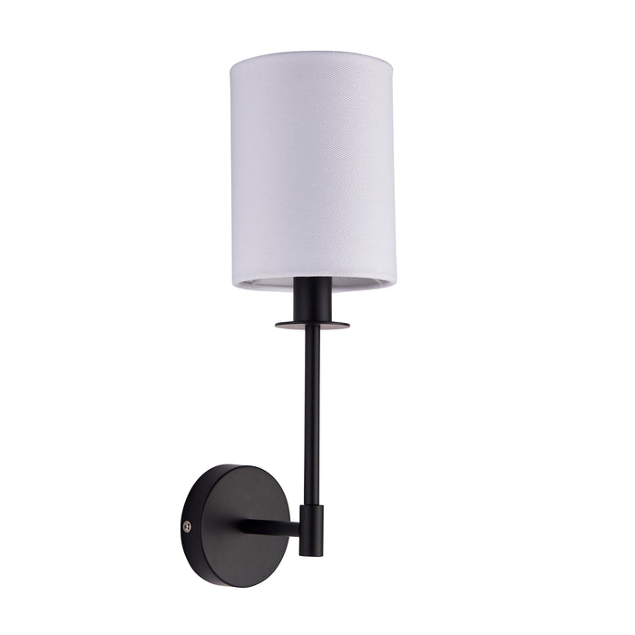 Endon 101660 Sancerre Wall Matt black & vintage white fabric 6W LED E14 (Required) - westbasedirect.com