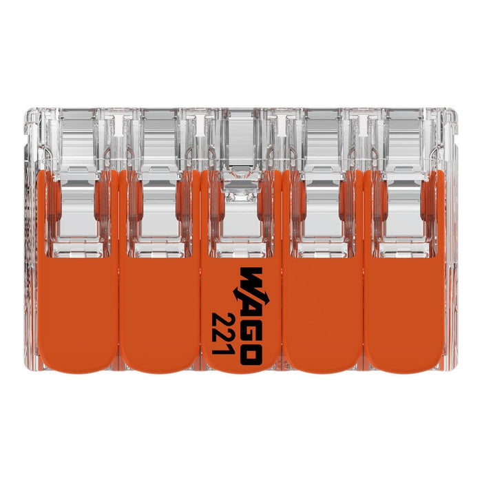 Wago 221-420 4mm² 10-Way Compact Splicing Connector - Transparent