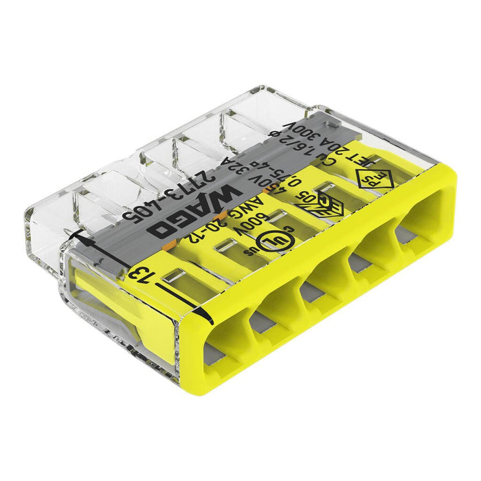 Wago 2773-405 5 Way 4mm² Compact Pushwire Connector Yellow (60 Full Box)