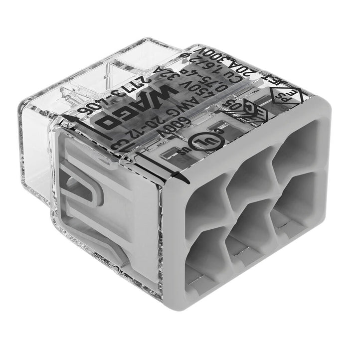 Wago 2773-406 6 Way 4mm² Compact Pushwire Connector Grey (50 Full Box)