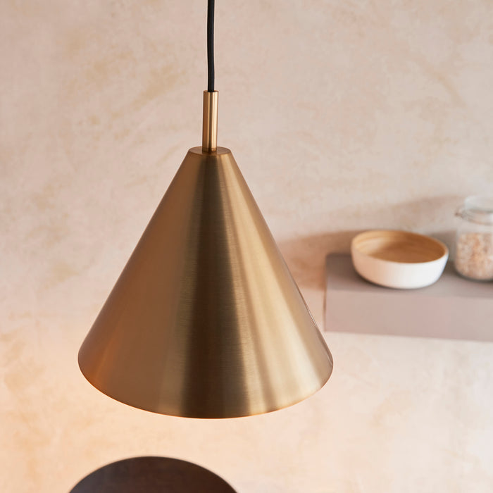 Endon 102891 Cape Pendant Warm antique brass plate 10W LED E27 (Required) - westbasedirect.com