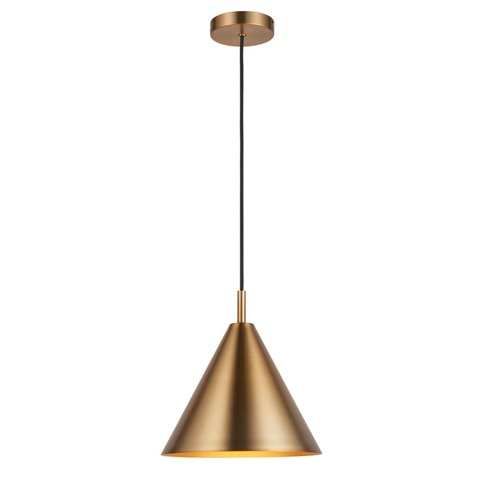 Endon 102891 Cape Pendant Warm antique brass plate 10W LED E27 (Required) - westbasedirect.com