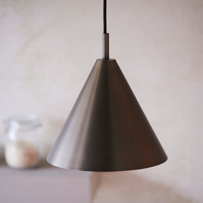 Endon 102892 Cape Pendant Brushed antique bronze plate 10W LED E27 (Required) - westbasedirect.com