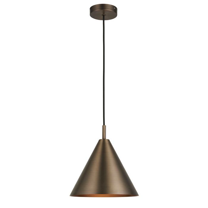 Endon 102892 Cape Pendant Brushed antique bronze plate 10W LED E27 (Required) - westbasedirect.com