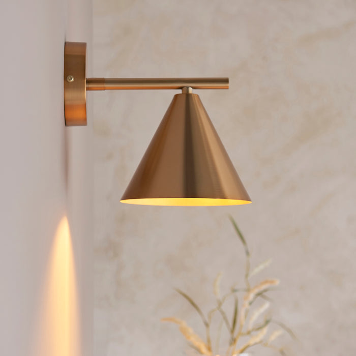 Endon 102893 Cape Wall Warm antique brass plate 7W LED E14 (Required) - westbasedirect.com