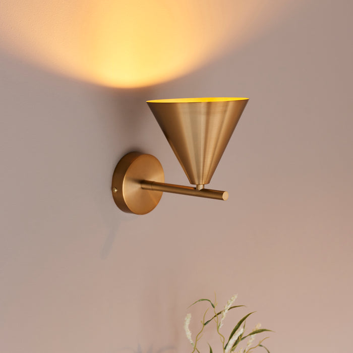 Endon 102893 Cape Wall Warm antique brass plate 7W LED E14 (Required) - westbasedirect.com