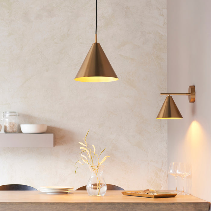Endon 102893 Cape Wall Warm antique brass plate 7W LED E14 (Required) - westbasedirect.com