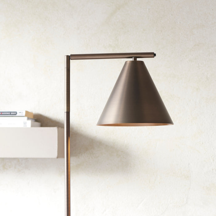 Endon 102895 Cape Task Floor Brushed antique bronze plate 10W LED E27 (Required) - westbasedirect.com