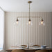 Endon 103014 Hansen 3lt Linear Pendant Antique brass plate & clear glass 3 x 10W LED E27 (Required) - westbasedirect.com