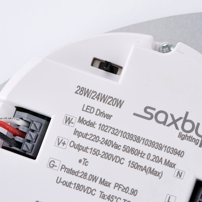 Saxby 103940 HeroPro XL eM+MW EM IP65 28W Gloss white & opal pc 28W LED module (SMD 2835  CCT) CCT - westbasedirect.com