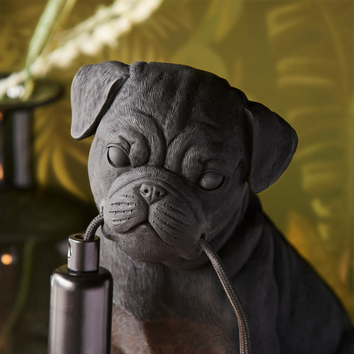 Endon 107325 Pug Puppy Table Matt black 7W LED E14 (Required) - westbasedirect.com