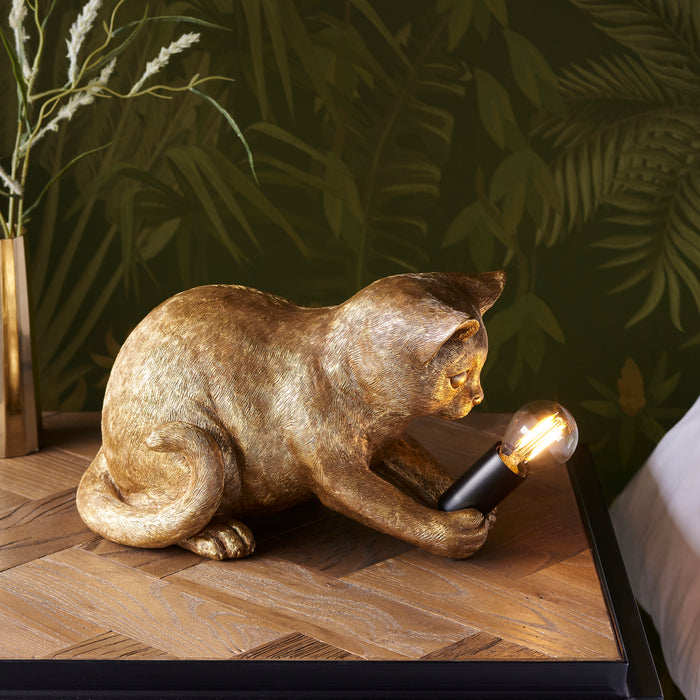 Endon 107389 Kitten Table Vintage gold paint & matt black 7W LED E14 (Required) - westbasedirect.com