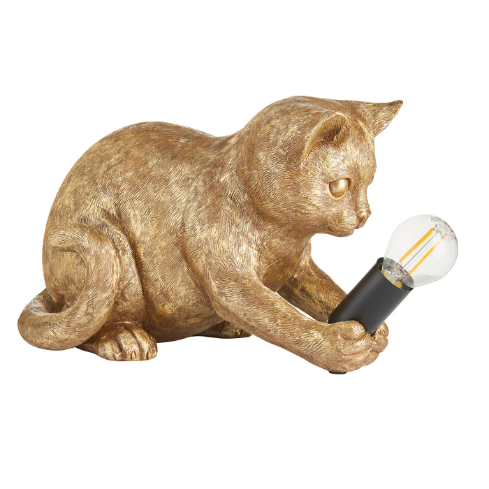 Endon 107389 Kitten Table Vintage gold paint & matt black 7W LED E14 (Required) - westbasedirect.com