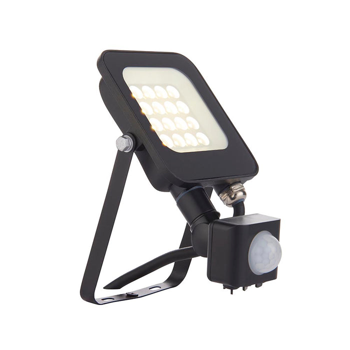 Saxby 107639 Guard PIR 10W Floodlight IP65 Matt Black Paint & Clear Glass Cool White 4000K - westbasedirect.com