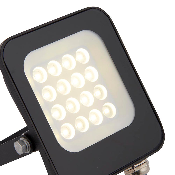 Saxby 107639 Guard PIR 10W Floodlight IP65 Matt Black Paint & Clear Glass Cool White 4000K - westbasedirect.com