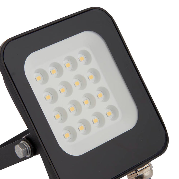 Saxby 107639 Guard PIR 10W Floodlight IP65 Matt Black Paint & Clear Glass Cool White 4000K - westbasedirect.com