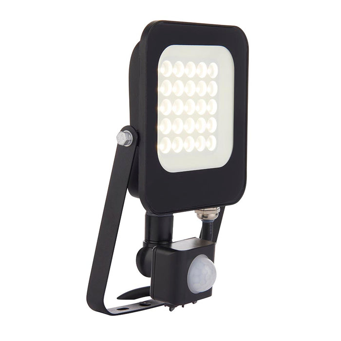 Saxby 107640 Guard PIR 20W Floodlight IP65 Matt Black Paint & Clear Glass Cool White 4000K - westbasedirect.com