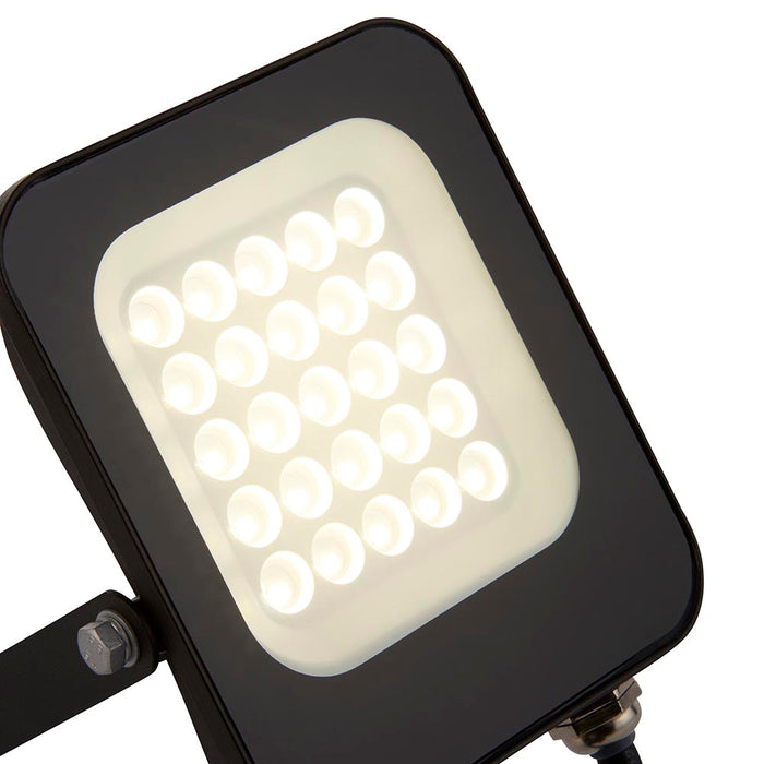 Saxby 107640 Guard PIR 20W Floodlight IP65 Matt Black Paint & Clear Glass Cool White 4000K - westbasedirect.com