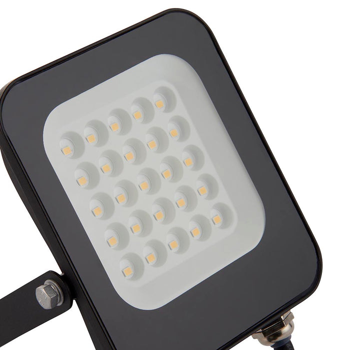 Saxby 107640 Guard PIR 20W Floodlight IP65 Matt Black Paint & Clear Glass Cool White 4000K - westbasedirect.com