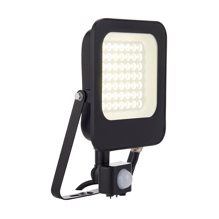 Saxby 107641 Guard PIR 30W Floodlight IP65 Matt Black Paint & Clear Glass Cool White 4000K - westbasedirect.com