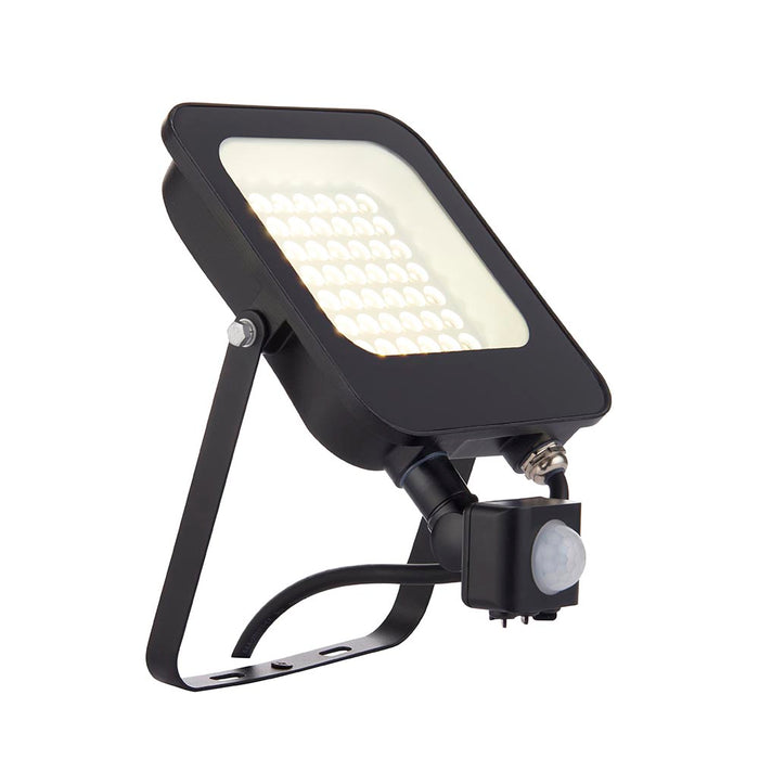 Saxby 107641 Guard PIR 30W Floodlight IP65 Matt Black Paint & Clear Glass Cool White 4000K - westbasedirect.com