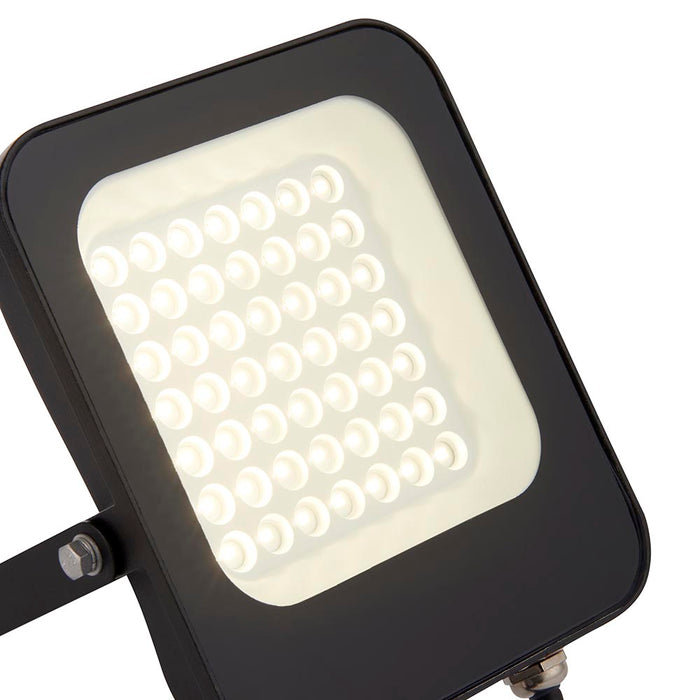 Saxby 107641 Guard PIR 30W Floodlight IP65 Matt Black Paint & Clear Glass Cool White 4000K - westbasedirect.com