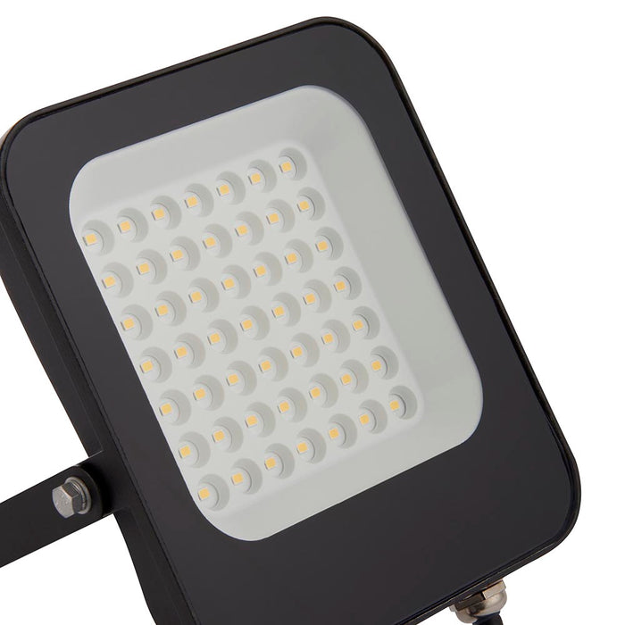 Saxby 107641 Guard PIR 30W Floodlight IP65 Matt Black Paint & Clear Glass Cool White 4000K - westbasedirect.com