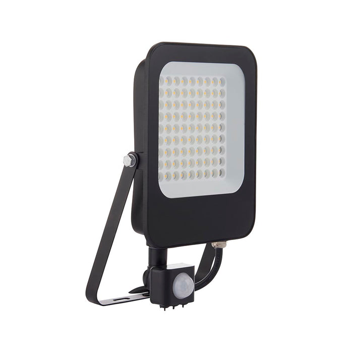 Saxby 107642 Guard PIR 50W Floodlight IP65 Matt Black Paint & Clear Glass Cool White 4000K - westbasedirect.com