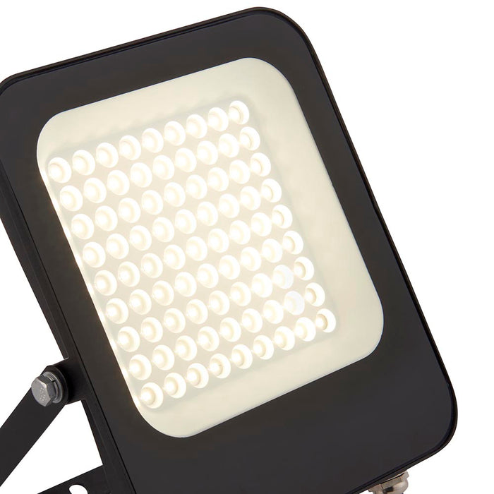 Saxby 107642 Guard PIR 50W Floodlight IP65 Matt Black Paint & Clear Glass Cool White 4000K - westbasedirect.com