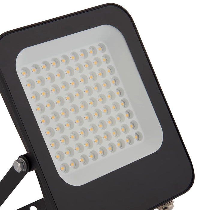 Saxby 107642 Guard PIR 50W Floodlight IP65 Matt Black Paint & Clear Glass Cool White 4000K - westbasedirect.com