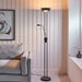 Endon 107738 Rome Mother & child task floor Matt black & opal glass 230W R7s tungsten (117mm) & 33W G9 clear capsule (Required) - westbasedirect.com