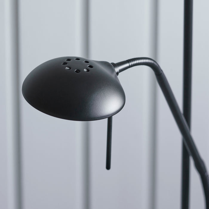 Endon 107738 Rome Mother & child task floor Matt black & opal glass 230W R7s tungsten (117mm) & 33W G9 clear capsule (Required) - westbasedirect.com
