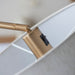 Endon 108022 Clement Floor Br aged brass plate & natural linen mix fabric 10W LED E27 (Required) - westbasedirect.com