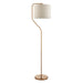 Endon 108022 Clement Floor Br aged brass plate & natural linen mix fabric 10W LED E27 (Required) - westbasedirect.com