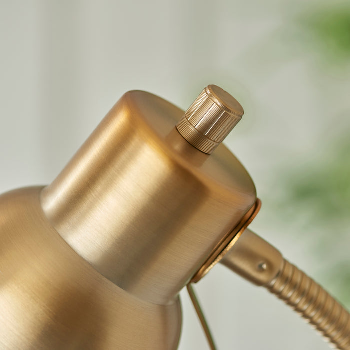 Endon 108126 Classic Flexi Reader Floor Brushed aged brass plate 7W LED GU10 (Required) - westbasedirect.com