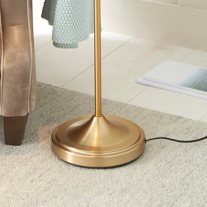 Endon 108126 Classic Flexi Reader Floor Brushed aged brass plate 7W LED GU10 (Required) - westbasedirect.com