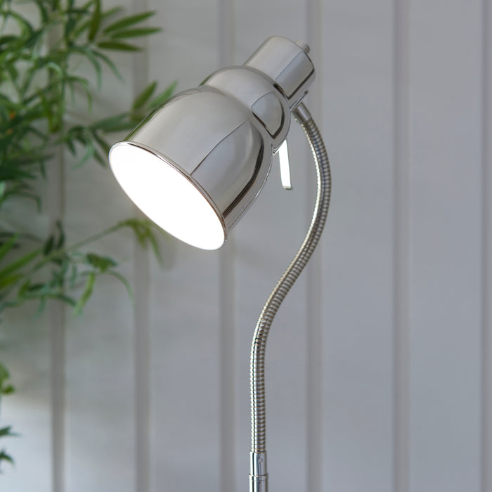 Endon 108127 Classic Flexi Reader Floor Bright nickel plate 7W LED GU10 (Required) - westbasedirect.com