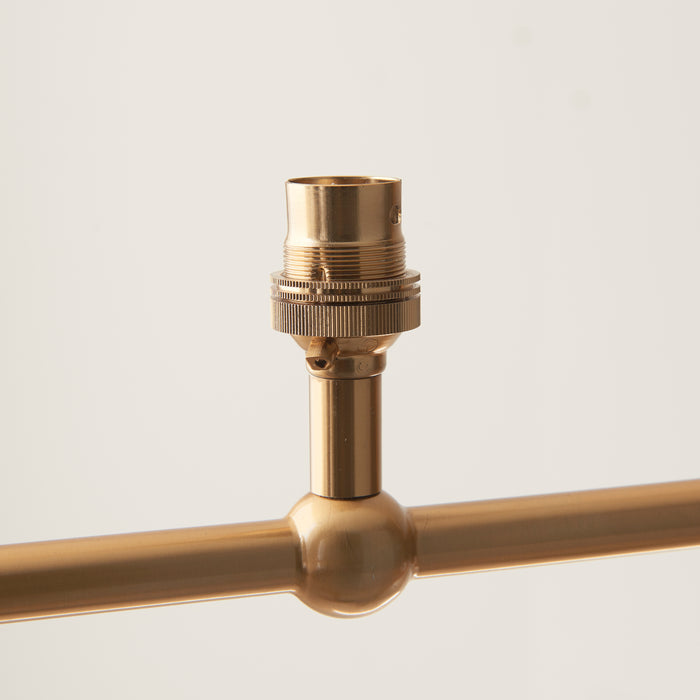 Endon 108211 Santiago 4lt Linear Pendant Fitting Brushed aged brass plate 4 x 7W LED B22 (Required) - westbasedirect.com