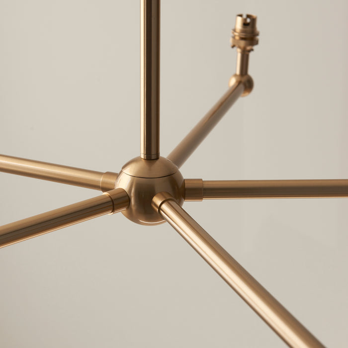 Endon 108212 Santiago 5lt Pendant Fitting Brushed aged brass plate 5 x 7W LED B22 (Required) - westbasedirect.com