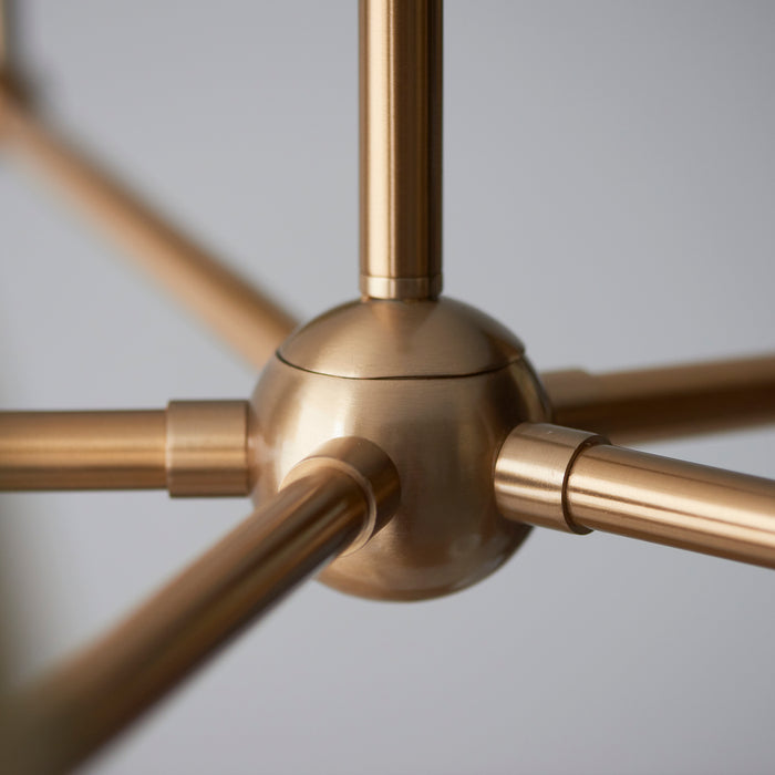Endon 108212 Santiago 5lt Pendant Fitting Brushed aged brass plate 5 x 7W LED B22 (Required) - westbasedirect.com