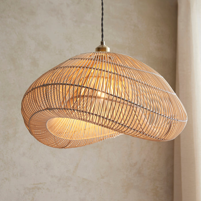 Endon 109203 Misra Pendant Shade Natural rattan 10W LED E27 or B22 (Required) - westbasedirect.com