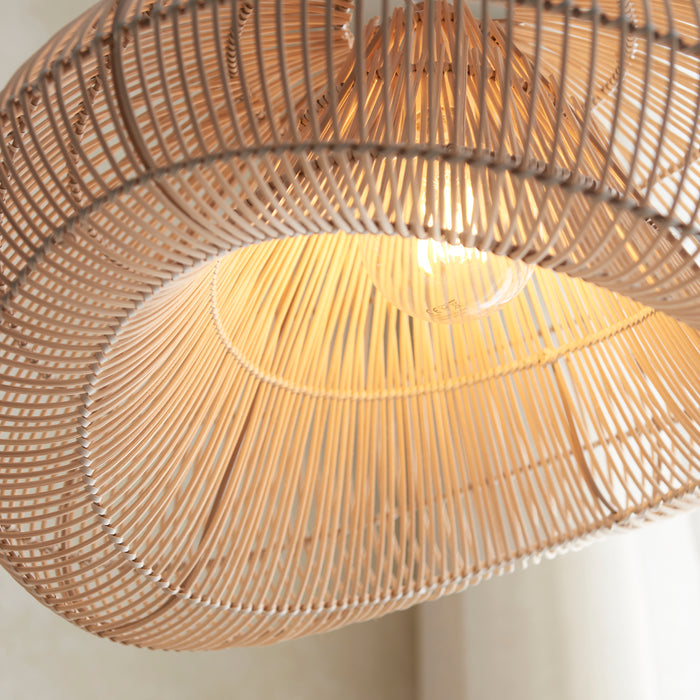 Endon 109203 Misra Pendant Shade Natural rattan 10W LED E27 or B22 (Required) - westbasedirect.com