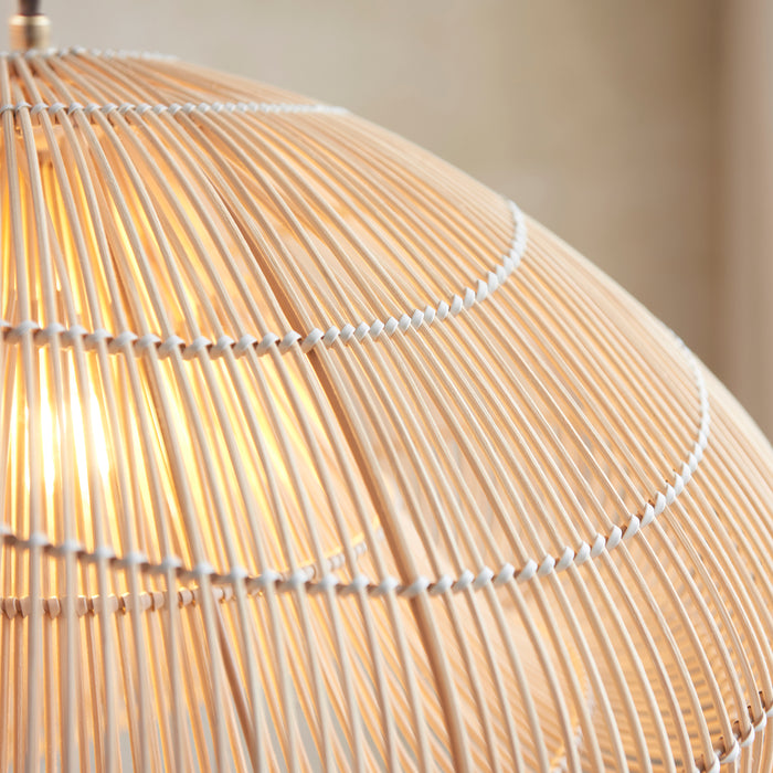 Endon 109203 Misra Pendant Shade Natural rattan 10W LED E27 or B22 (Required) - westbasedirect.com