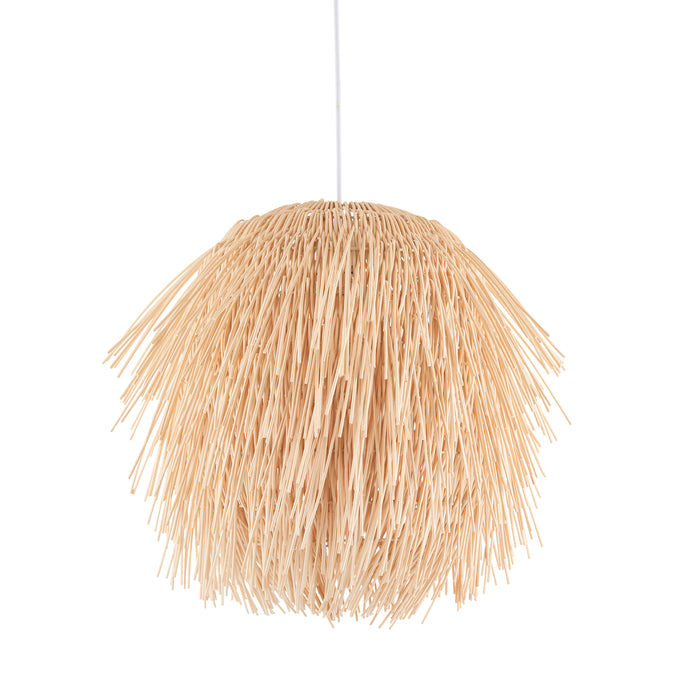 Endon 109204 Pushpa Pendant Shade Natural rattan 10W LED E27 or B22 (Required) - westbasedirect.com