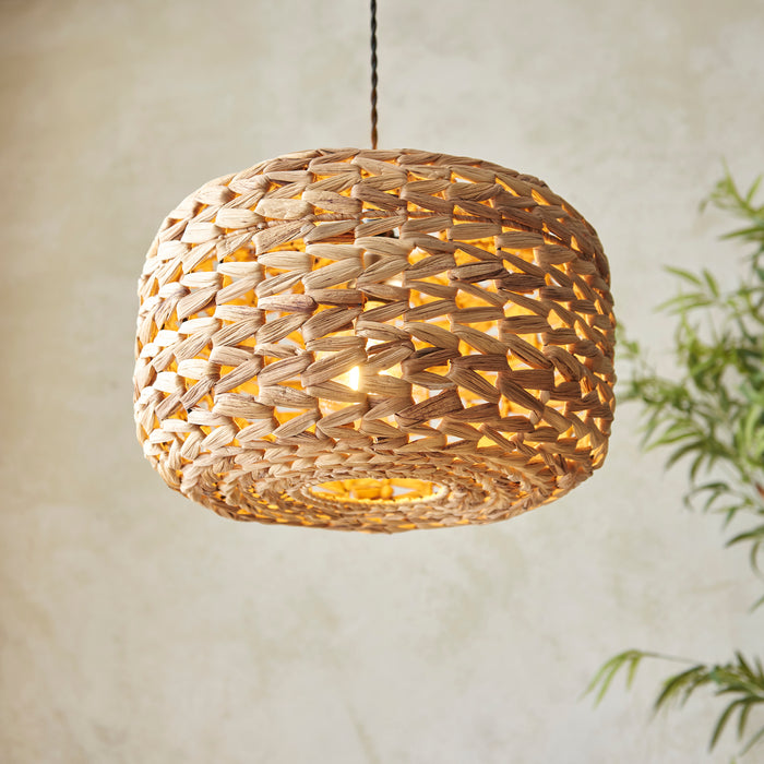 Endon 109207 Toca Pendant Shade Natural water hyacinth 10W LED E27 or B22 (Required) - westbasedirect.com