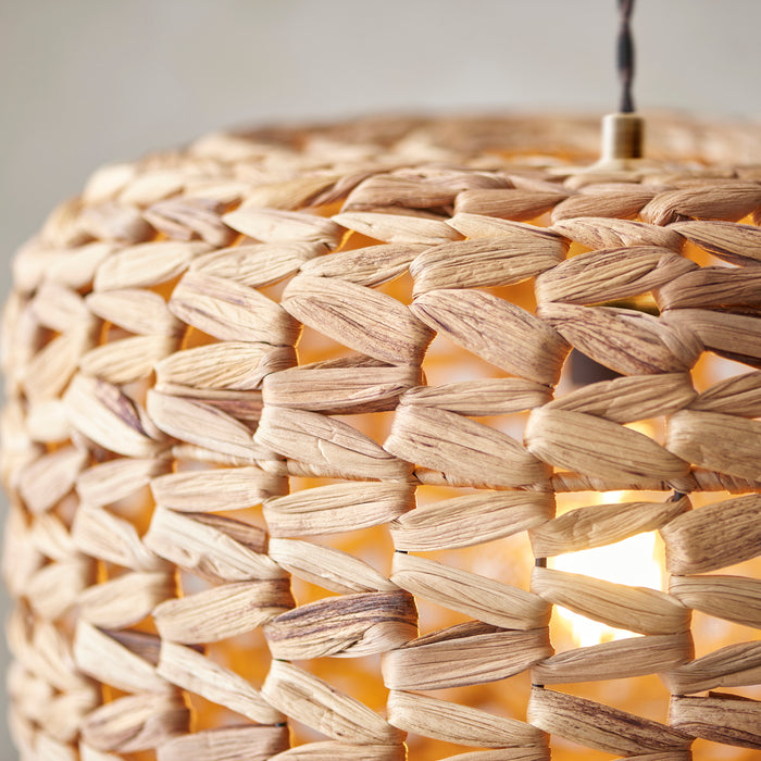 Endon 109207 Toca Pendant Shade Natural water hyacinth 10W LED E27 or B22 (Required) - westbasedirect.com