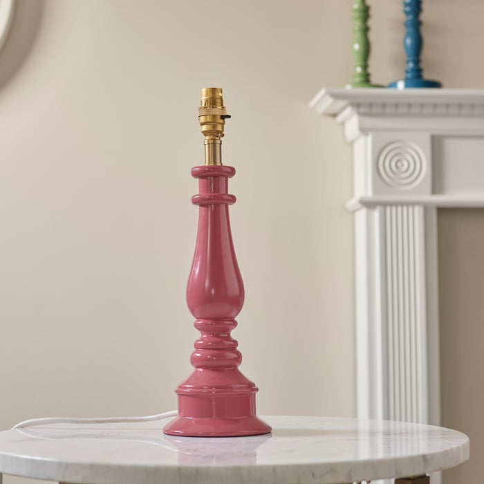 Endon 109964 Myrtle Table Base Pink clay & warm brass plate 10W LED B22 (Required) - westbasedirect.com
