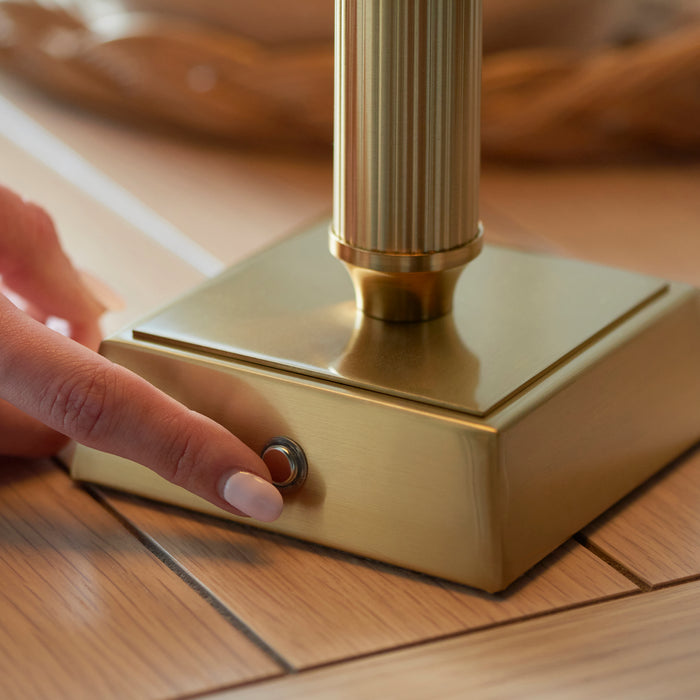 Endon 110457 Trobridge Rechargeable Table Base Brushed aged brass plate 1.5W LED (SMD 2835) Warm White - westbasedirect.com