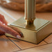 Endon 110457 Trobridge Rechargeable Table Base Brushed aged brass plate 1.5W LED (SMD 2835) Warm White - westbasedirect.com