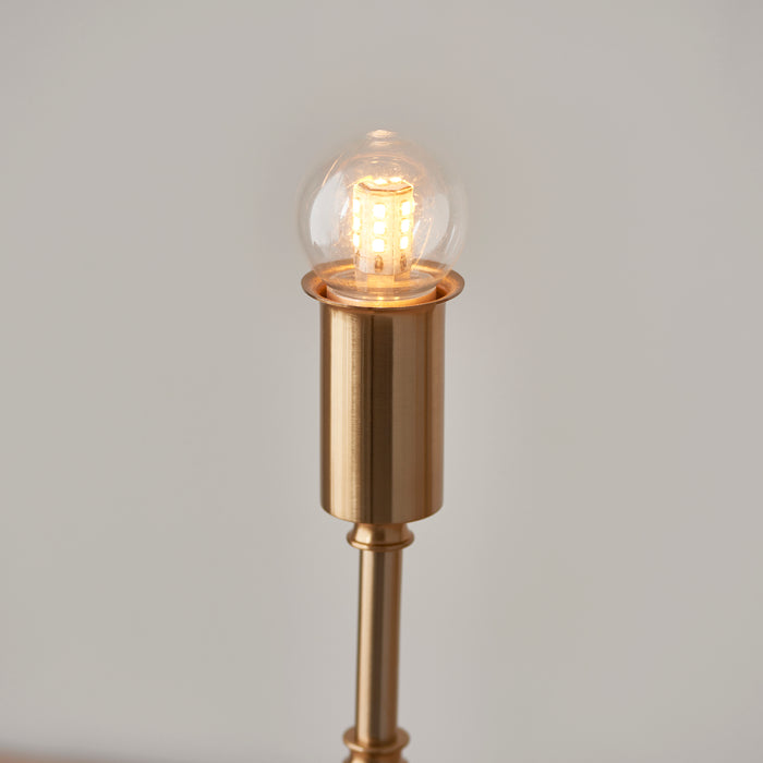 Endon 110458 Burley Rechargeable Table Base Brushed aged brass plate 1.5W LED (SMD 2835) Warm White - westbasedirect.com